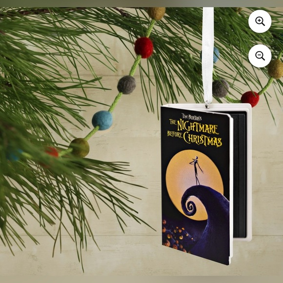 Hallmark Disney NIGHTMARE BEFORE CHRISTMAS VHS Holiday Tree Ornament 2022 - NEW - Picture 5 of 8